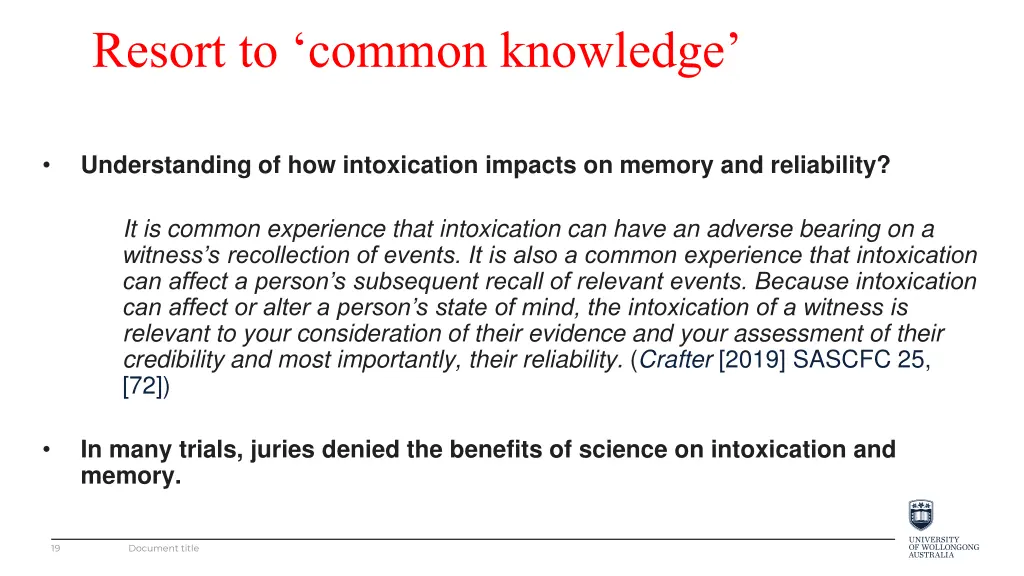 resort to common knowledge 1