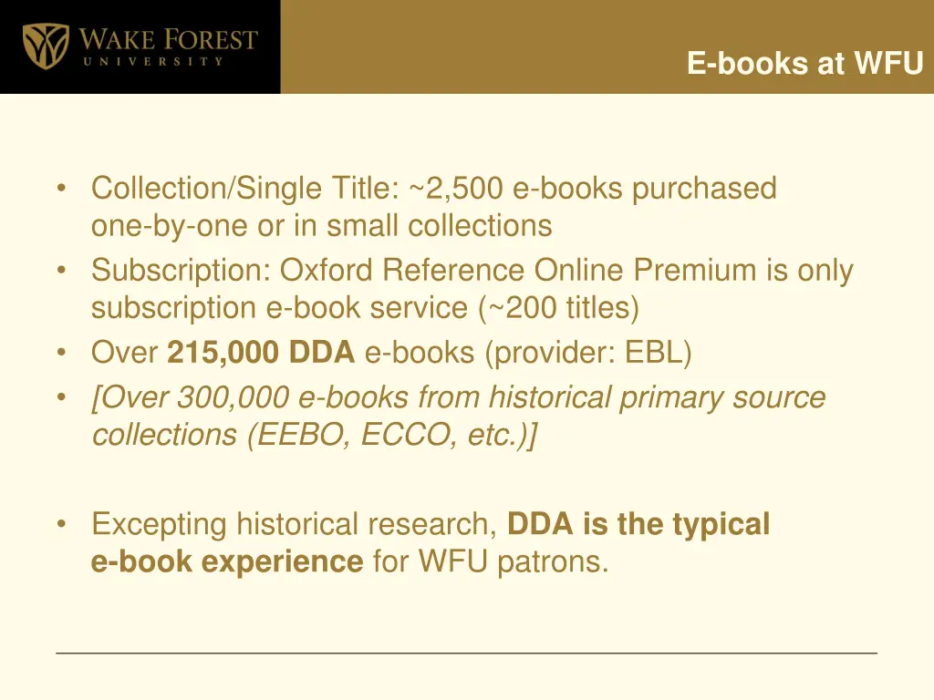 e books at wfu