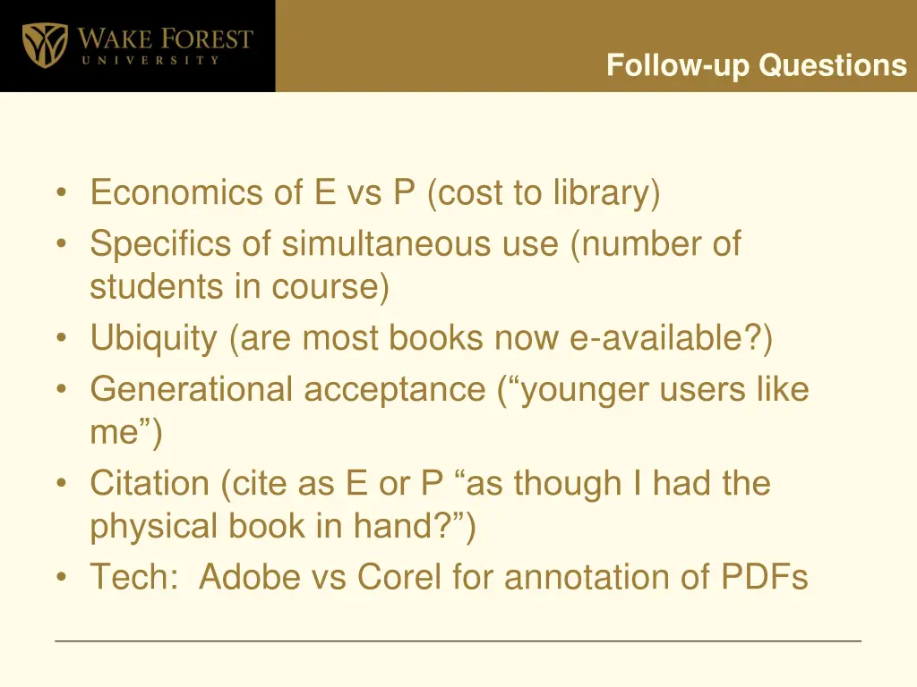 follow up questions