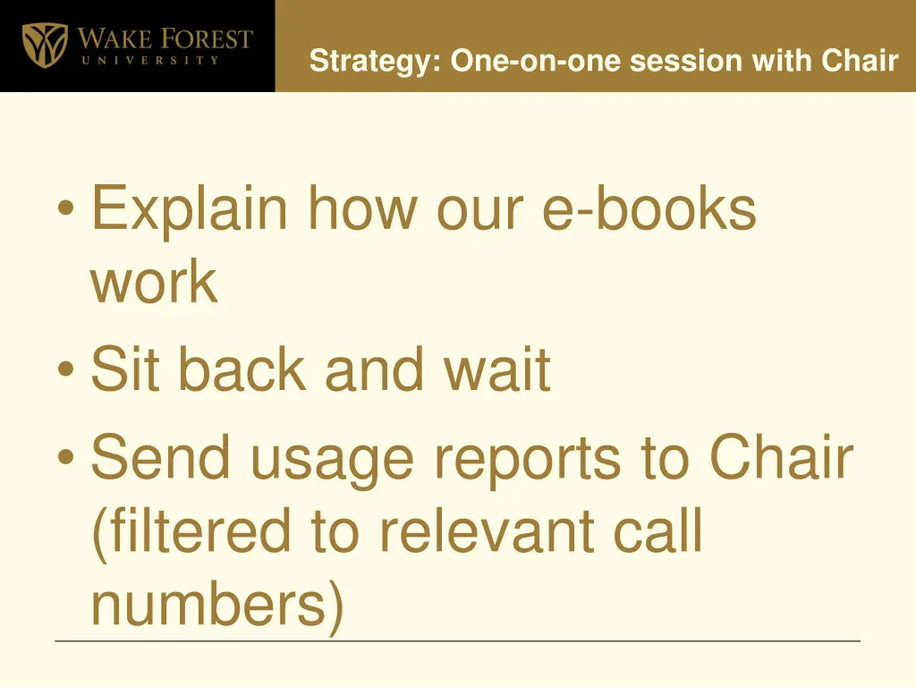 strategy one on one session with chair