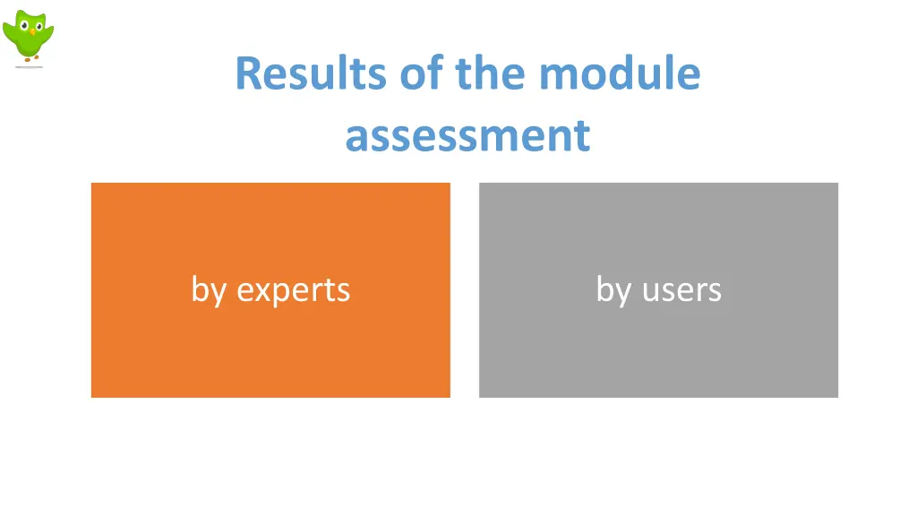 results of the module assessment