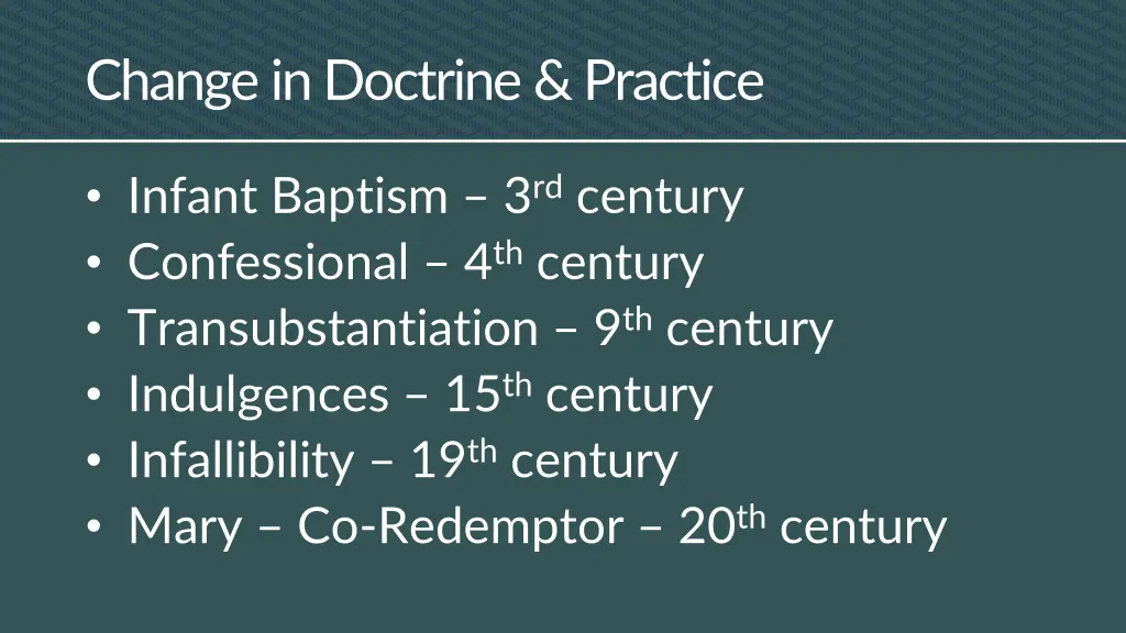 change in doctrine practice