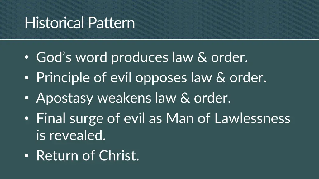 historical pattern