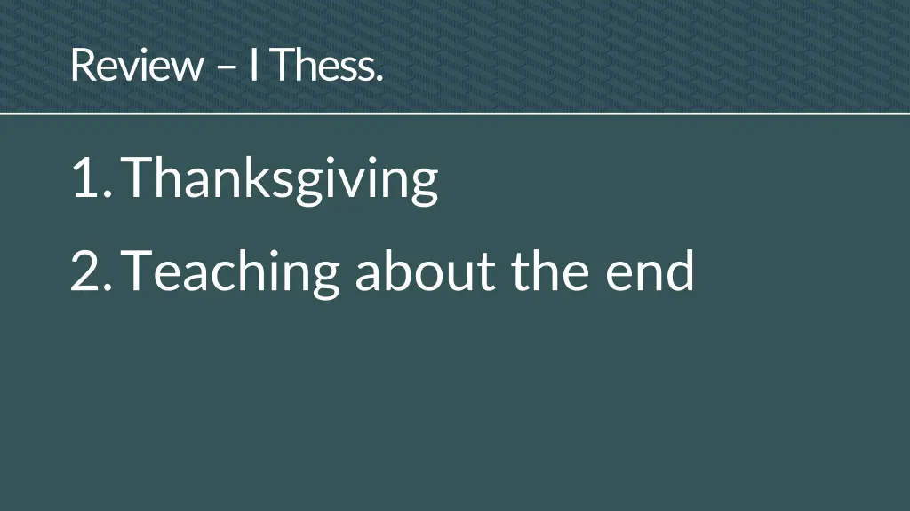 review i thess
