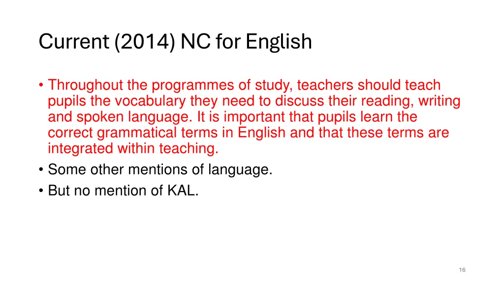 current 2014 nc for english