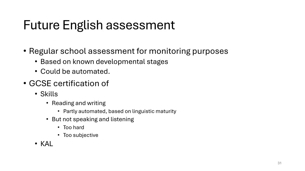 future english assessment