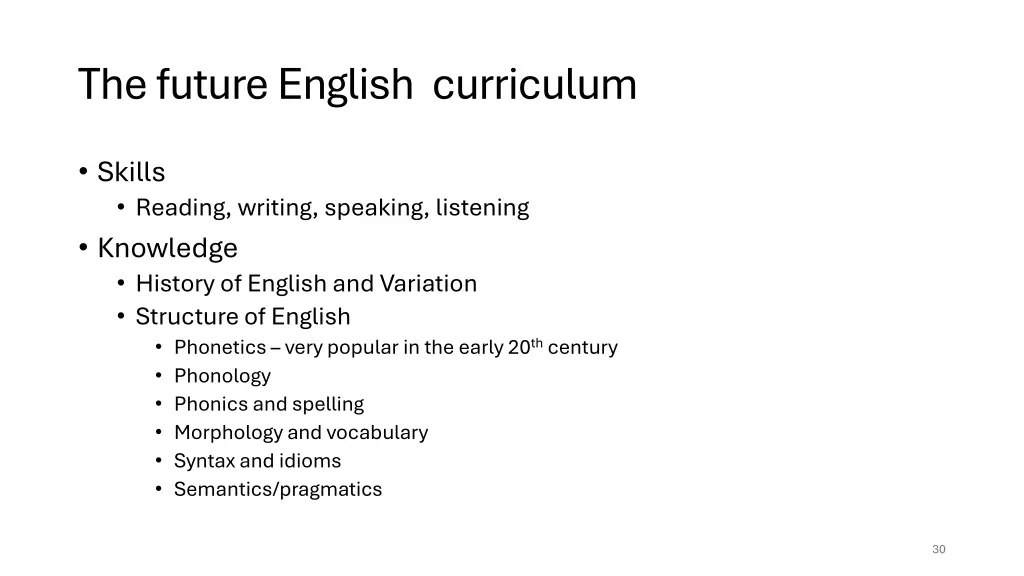 the future english curriculum