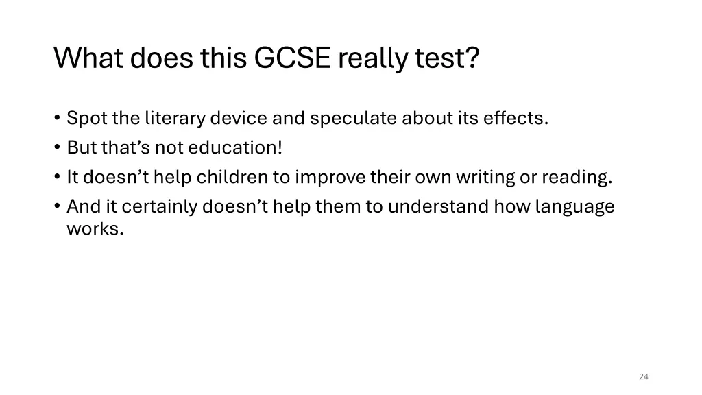 what does this gcse really test