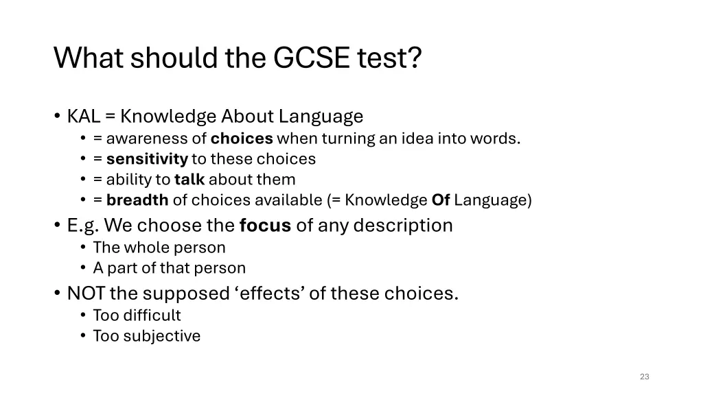 what should the gcse test