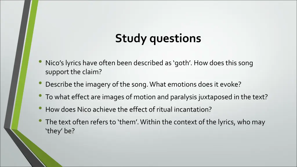 study questions