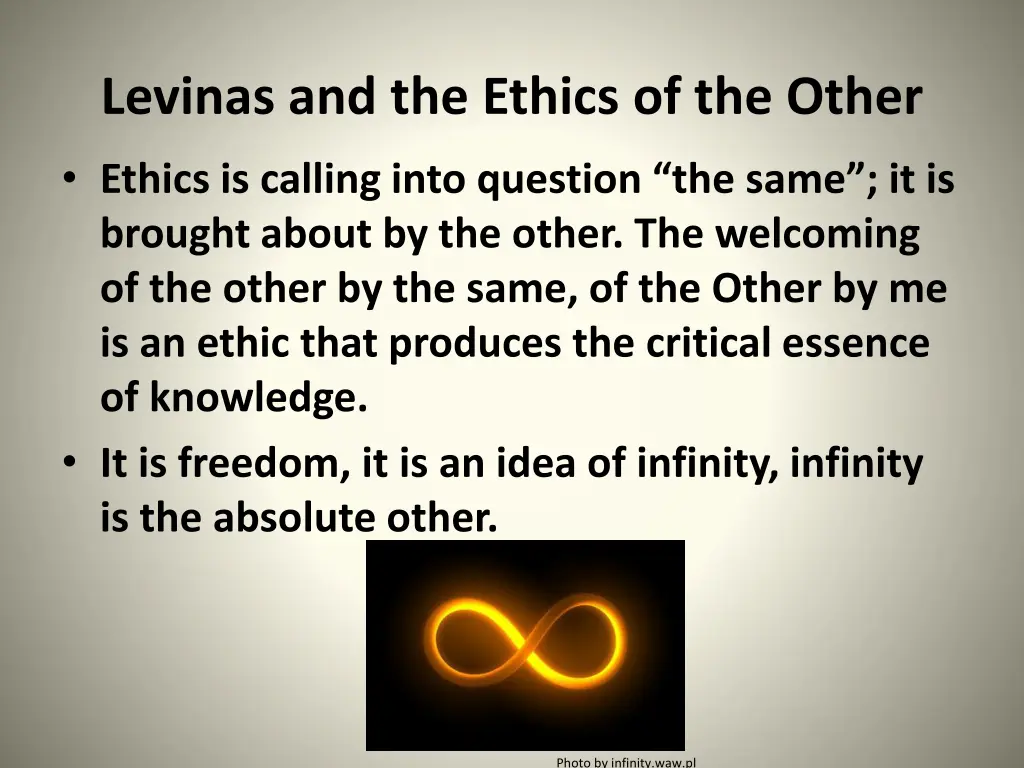 levinas and the ethics of the other