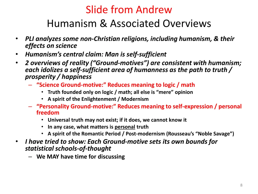 slide from andrew humanism associated overviews