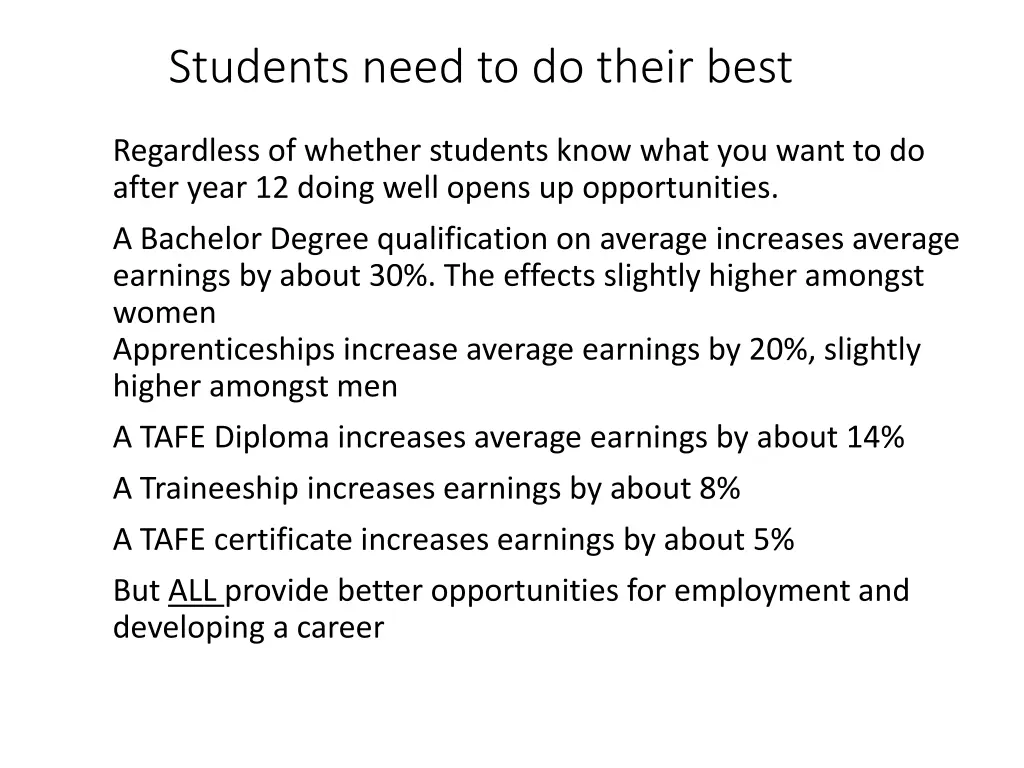 students need to do their best