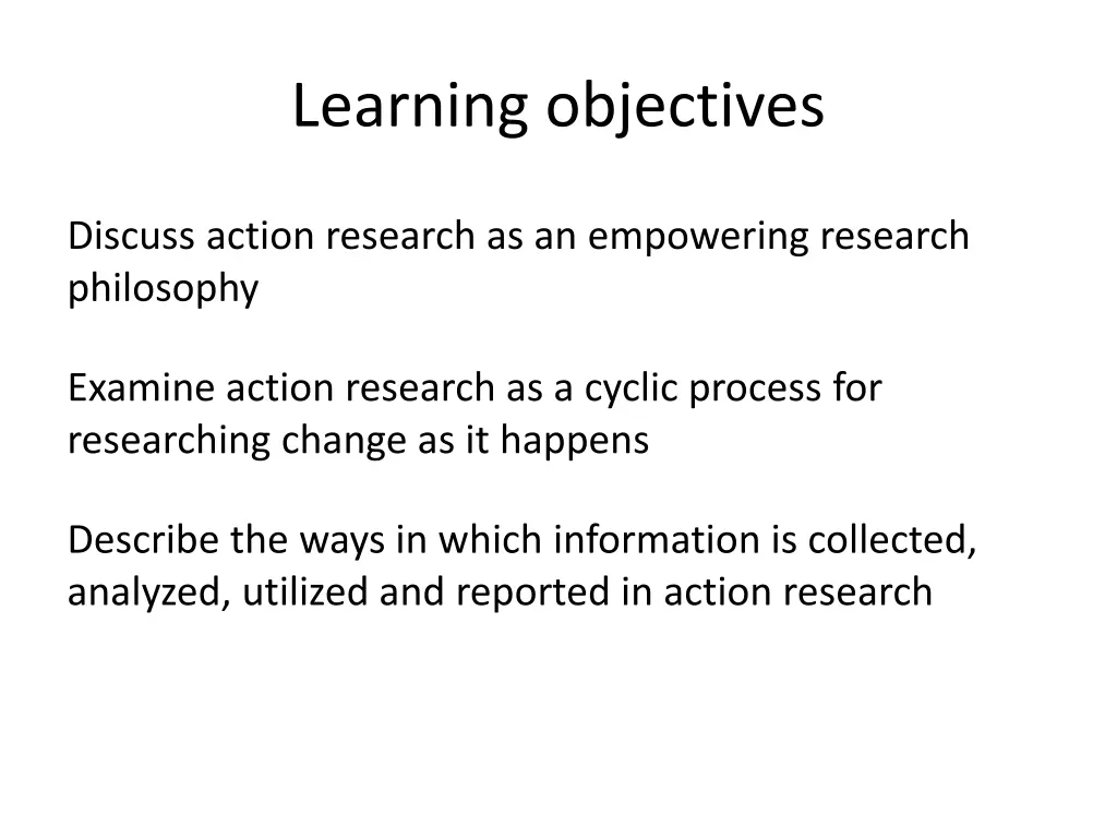 learning objectives 1