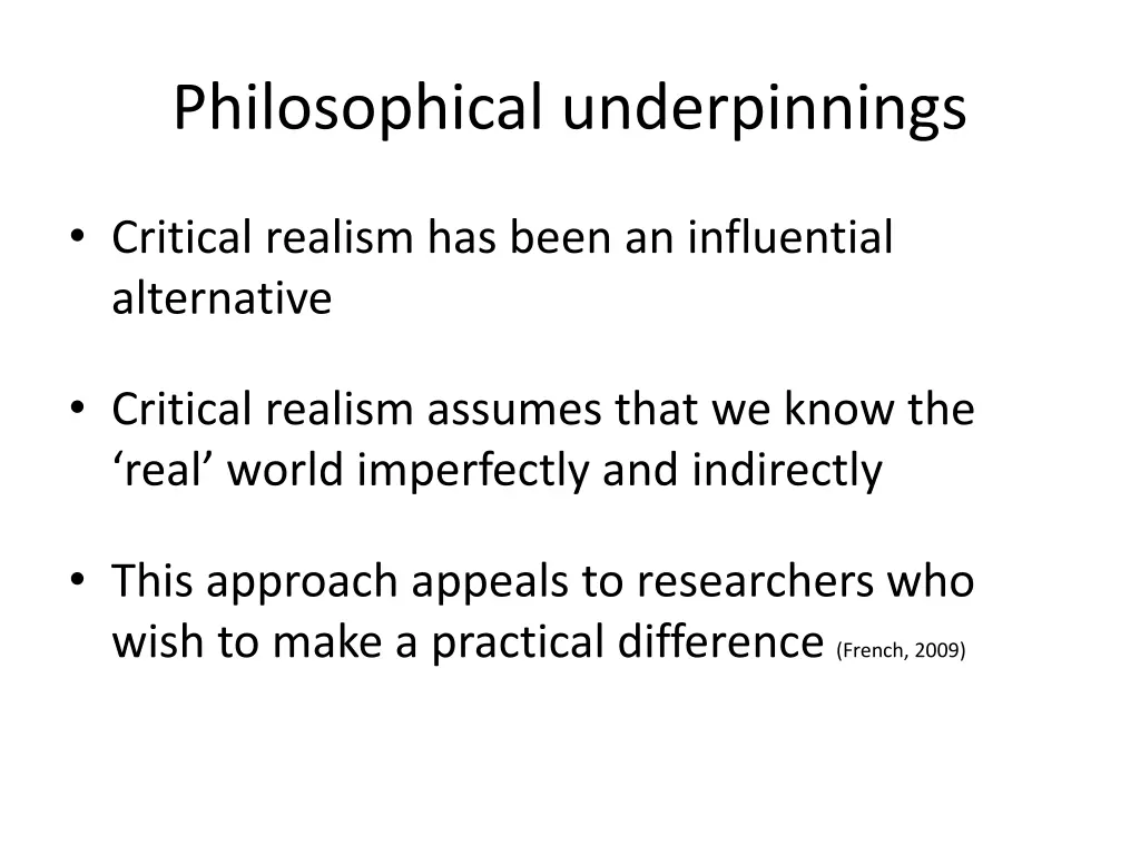 philosophical underpinnings 1