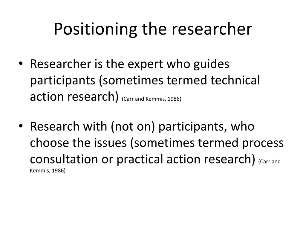 positioning the researcher 1