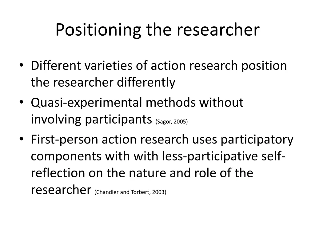 positioning the researcher