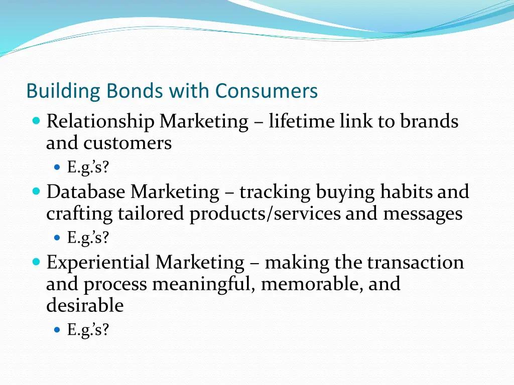 building bonds with consumers relationship