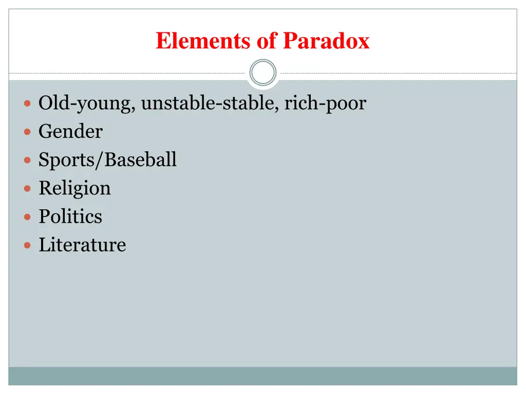 elements of paradox