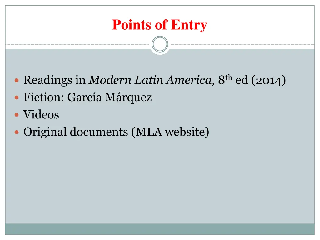 points of entry