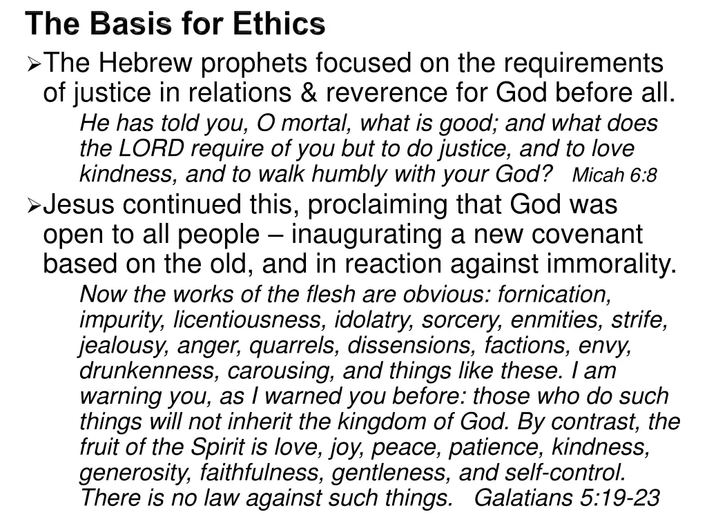 the hebrew prophets focused on the requirements