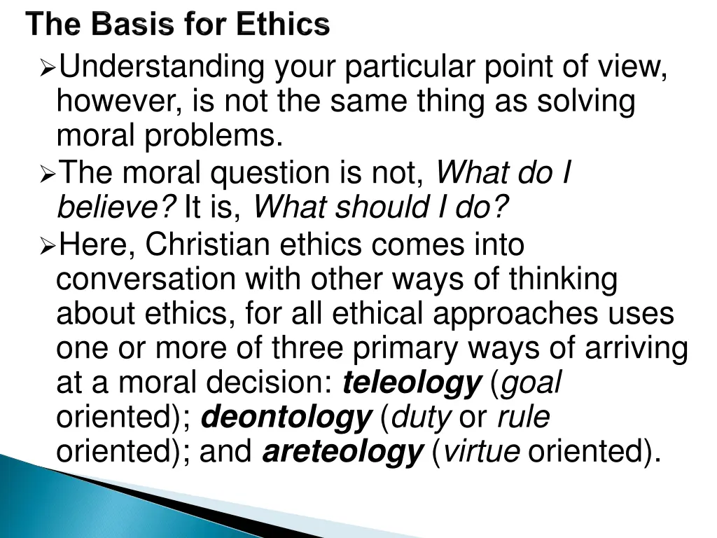 understanding your particular point of view