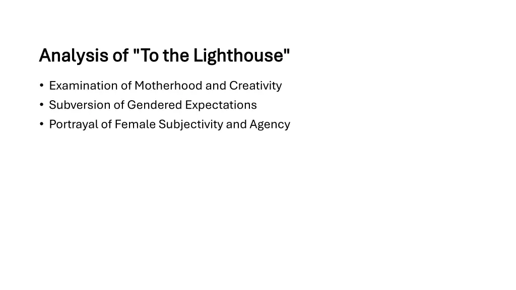 analysis of to the lighthouse analysis