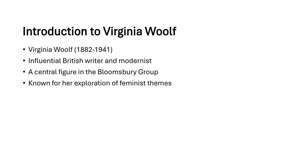 introduction to virginia woolf introduction