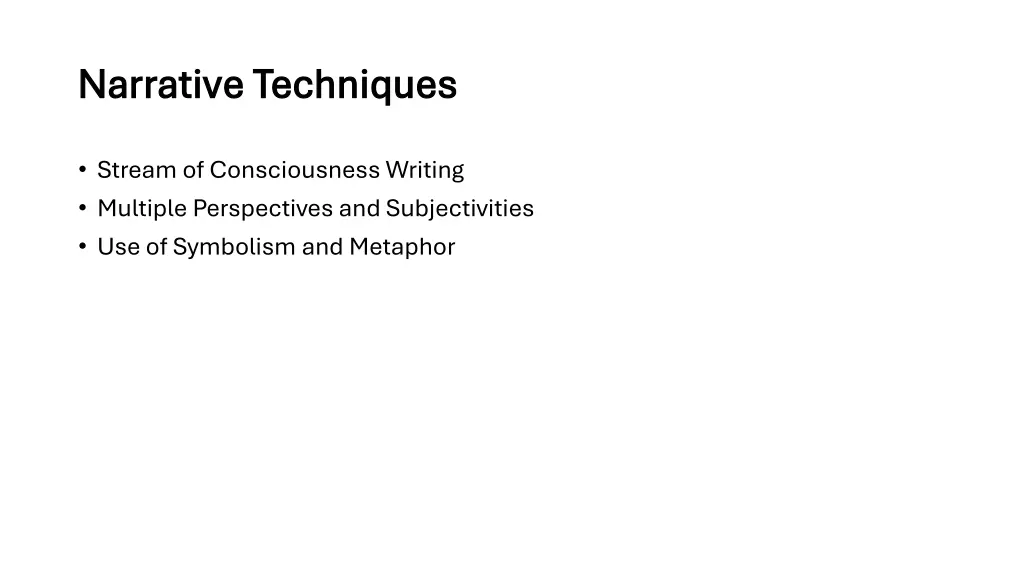 narrative techniques narrative techniques
