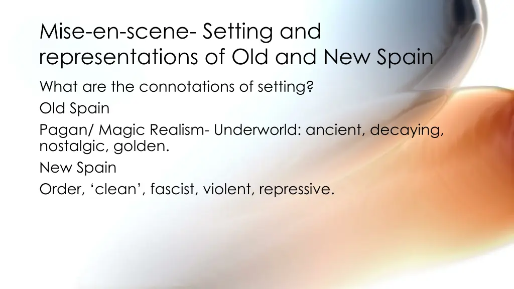 mise en scene setting and representations