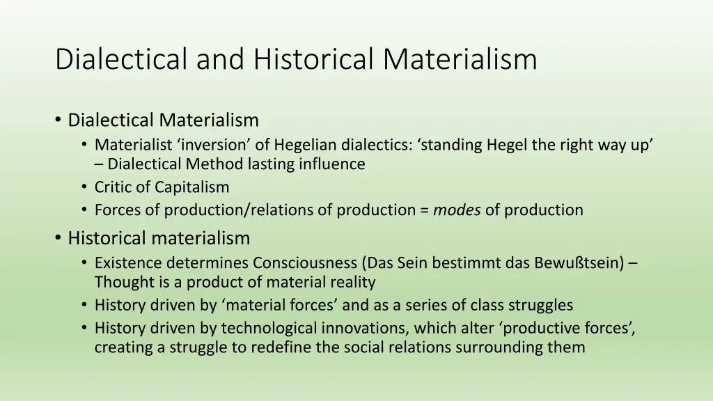 dialectical and historical materialism