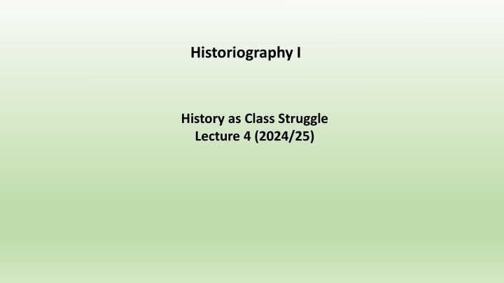 historiography i
