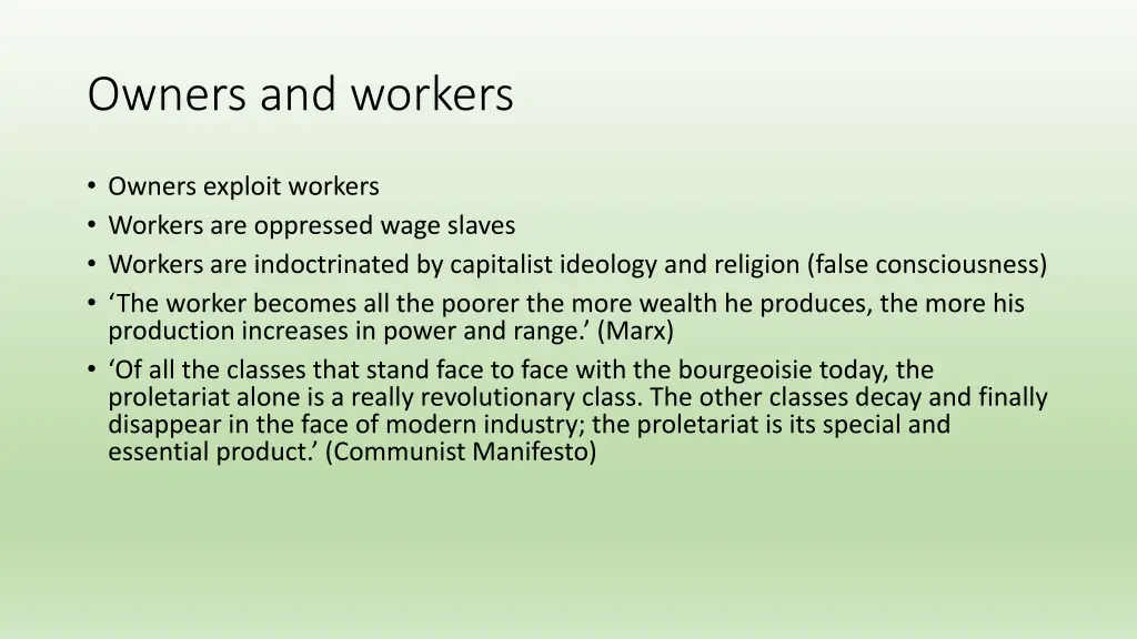 owners and workers