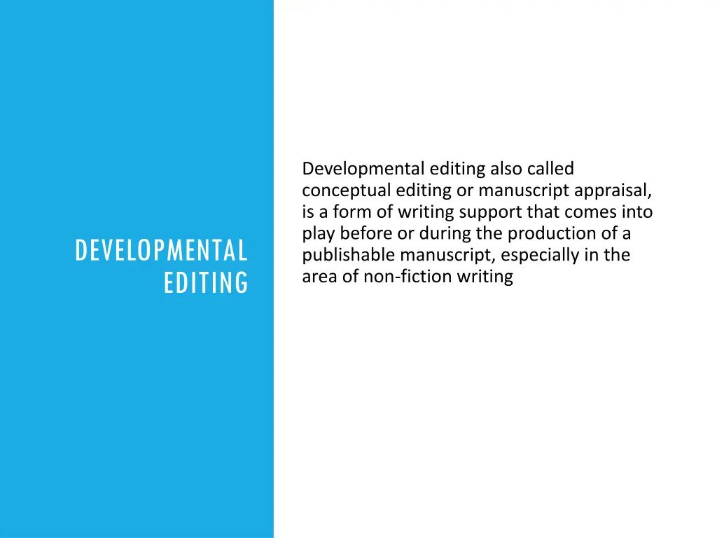 developmental editing also called conceptual