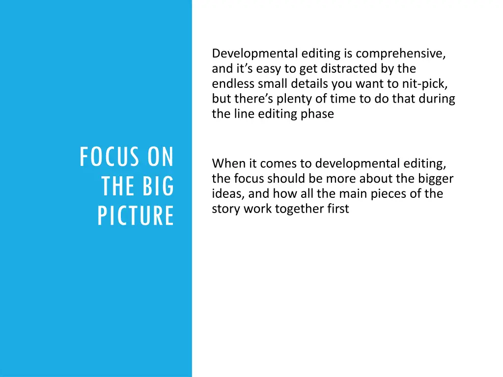 developmental editing is comprehensive