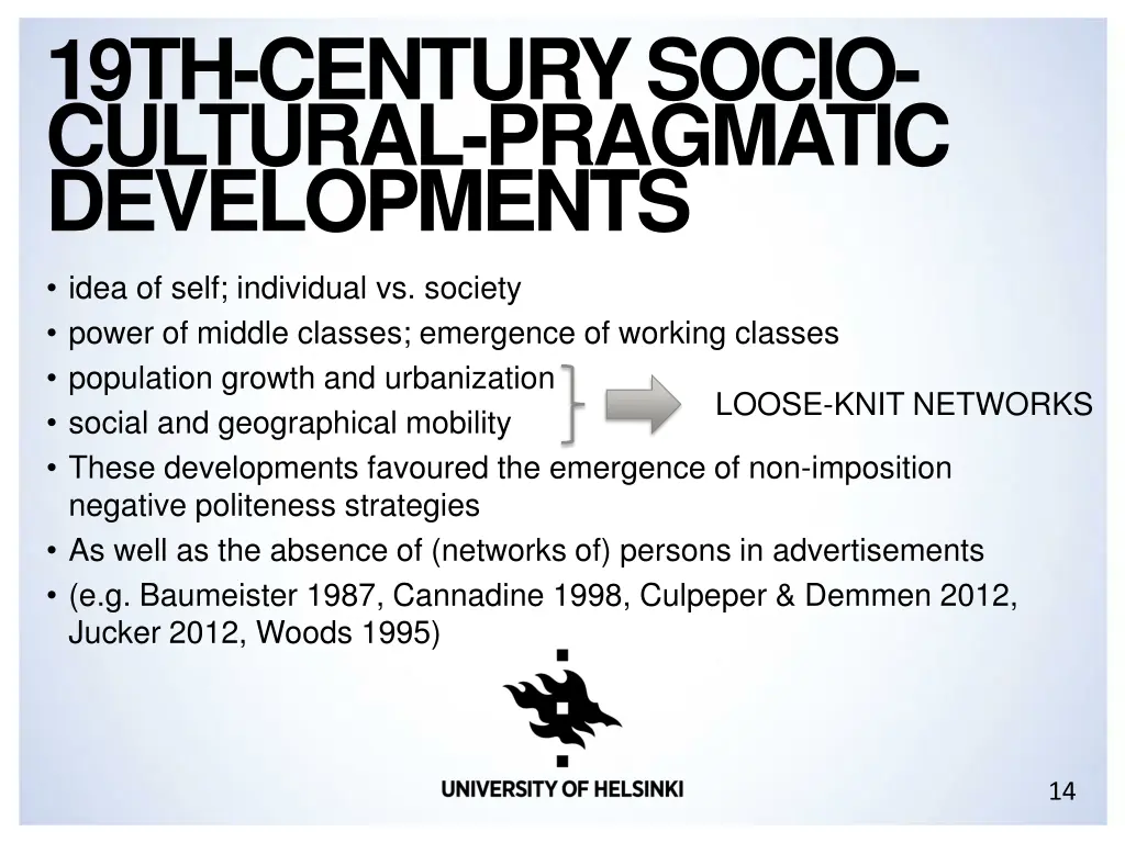 19th century socio cultural pragmatic developments