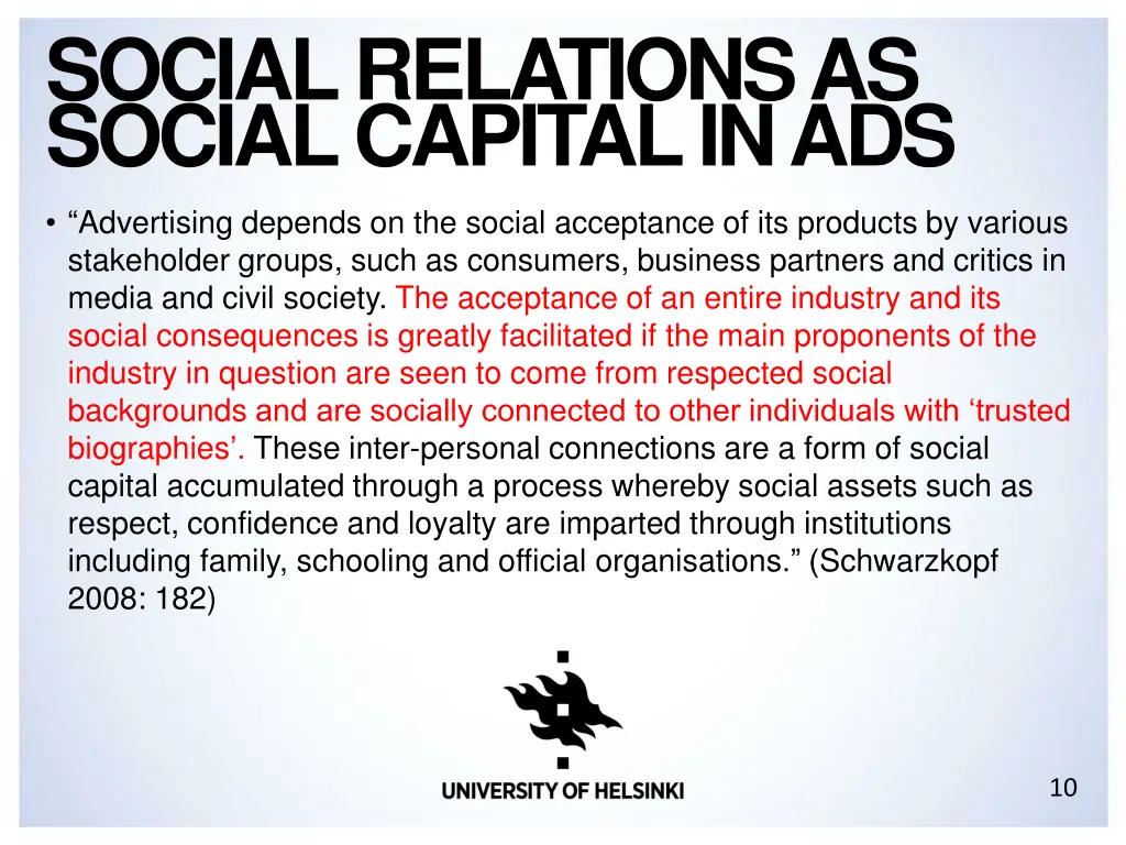socialrelationsas socialcapital in ads