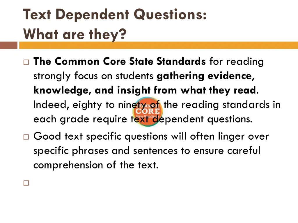 text dependent questions what are they