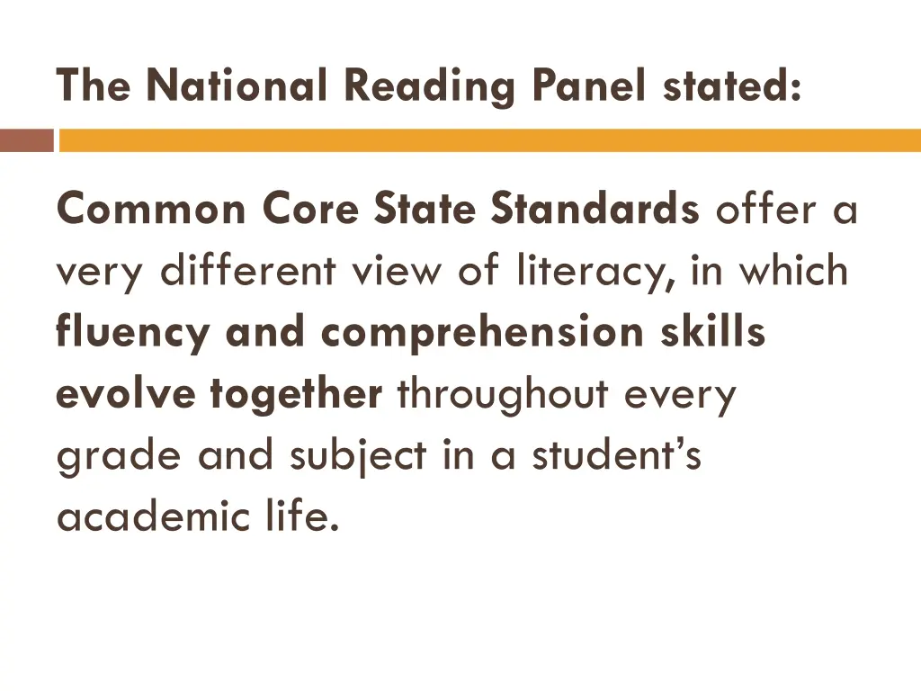 the national reading panel stated