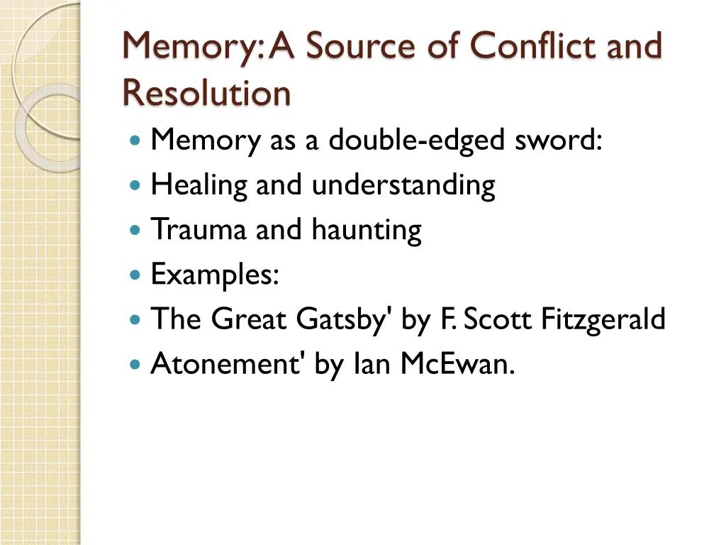 memory a source of conflict and resolution memory