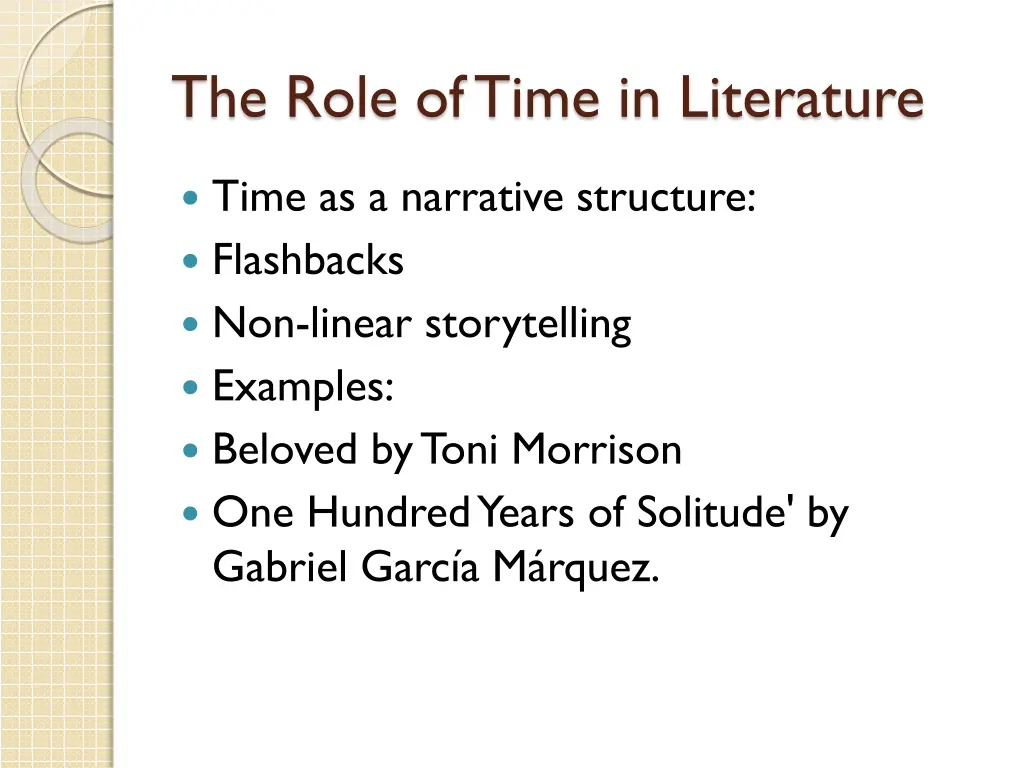 the role of time in literature