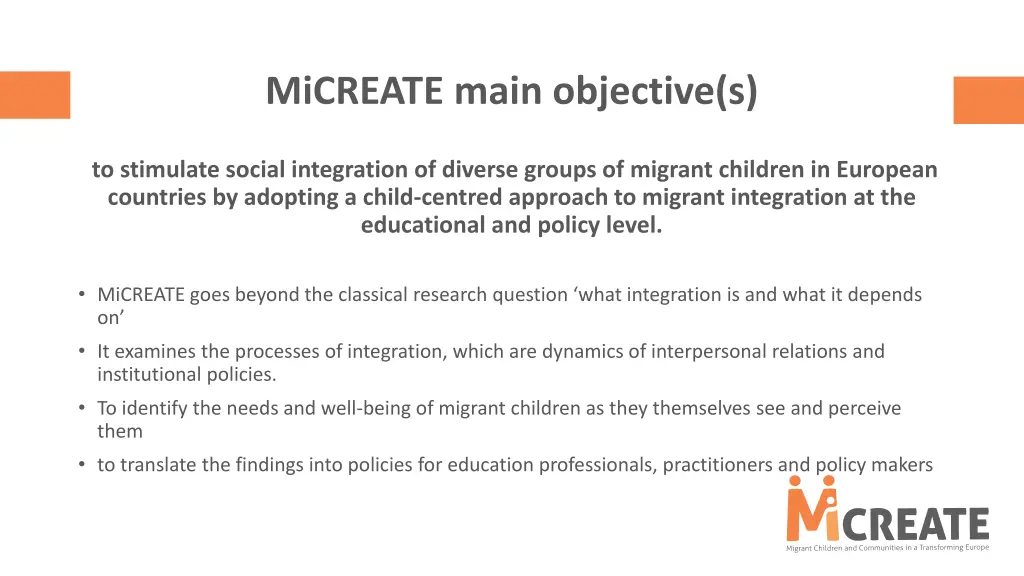 micreate main objective s
