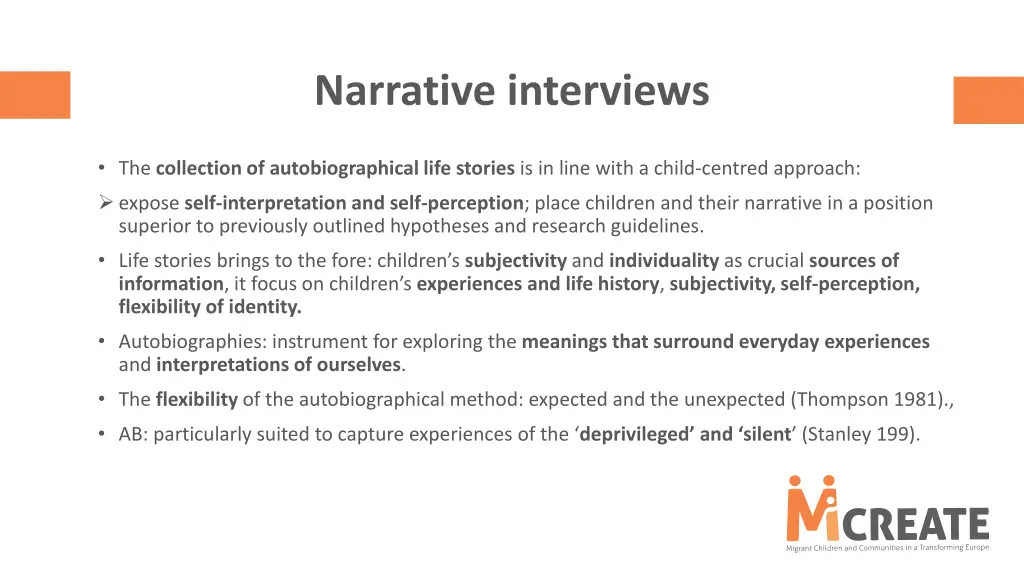 narrative interviews