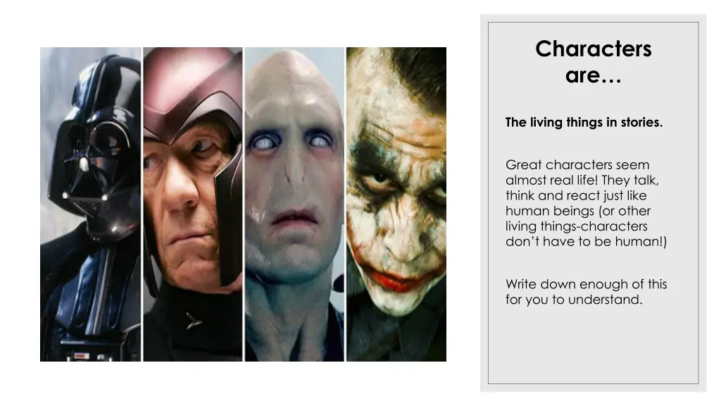 characters are