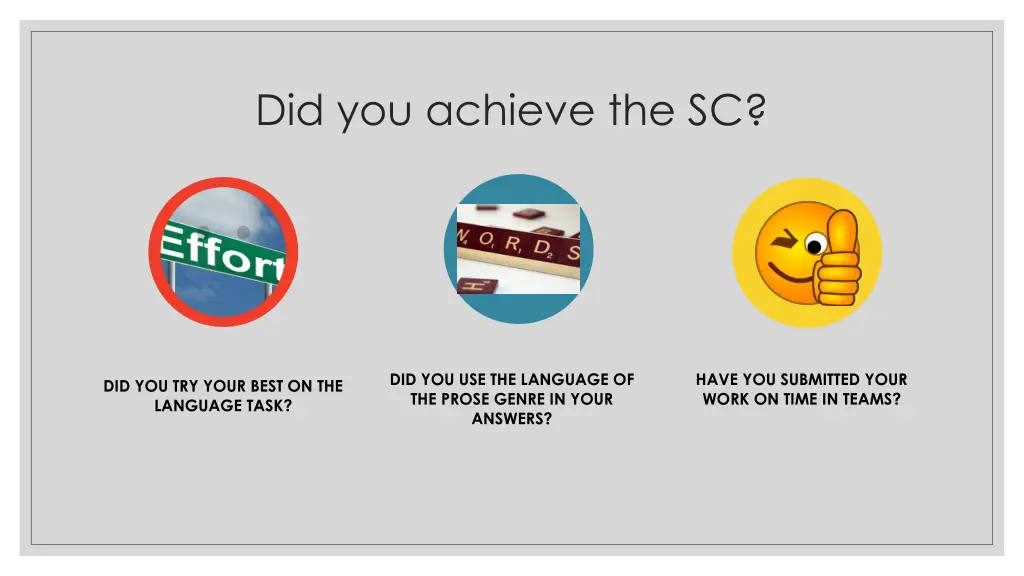did you achieve the sc