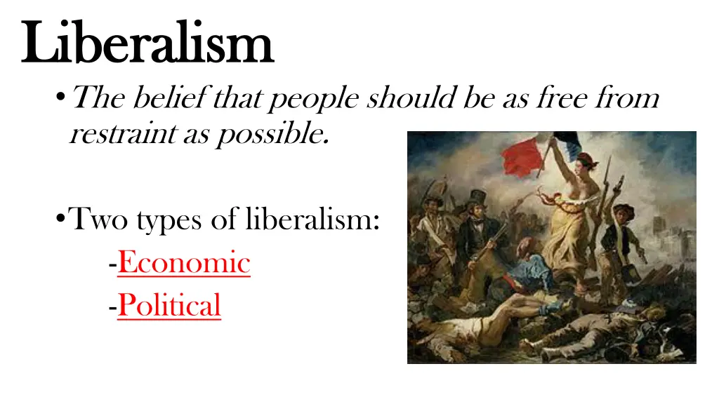 liberalism liberalism the belief that people