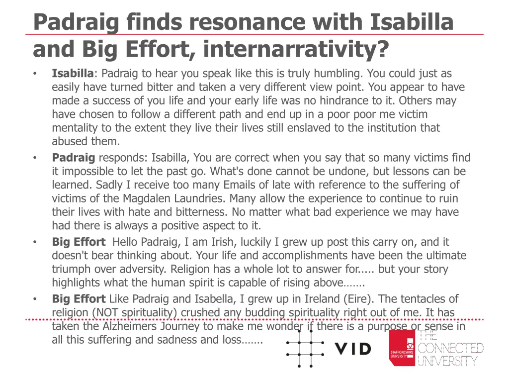 padraig finds resonance with isabilla