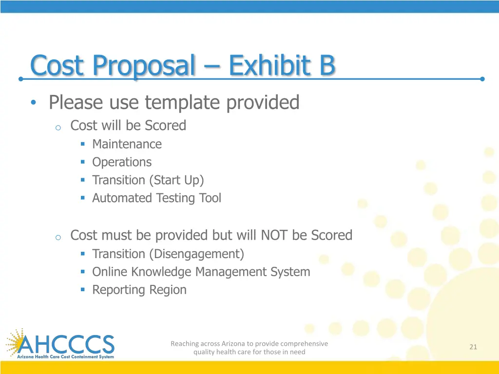 cost proposal exhibit b please use template