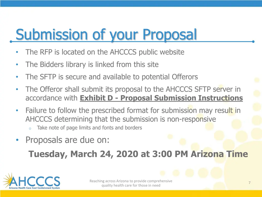 submission of your proposal