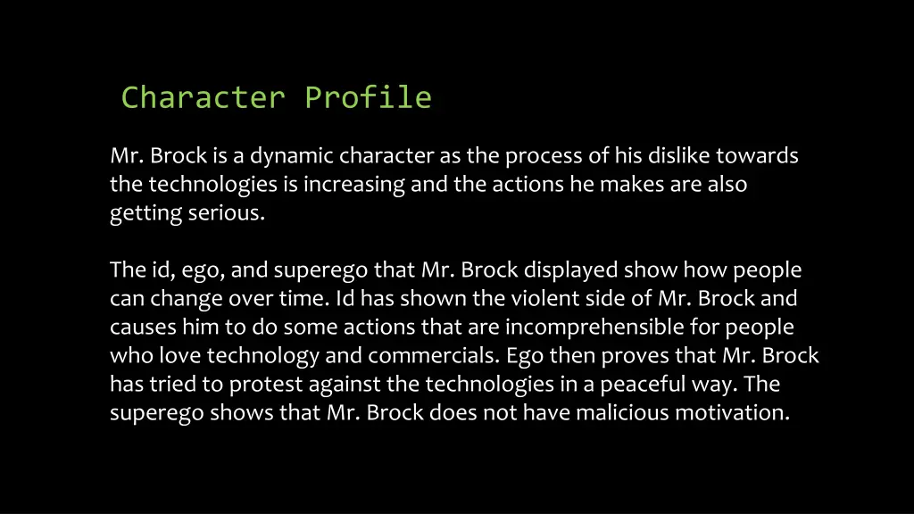 character profile